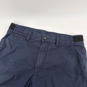 Diesel Mens Navy Blue Cotton Chino Shorts Size 30 Elastic Waist Casual Summer